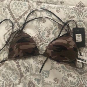 Sexy strappy camo bikini top